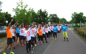 初心者マラソン教室実技トレーニング風景
