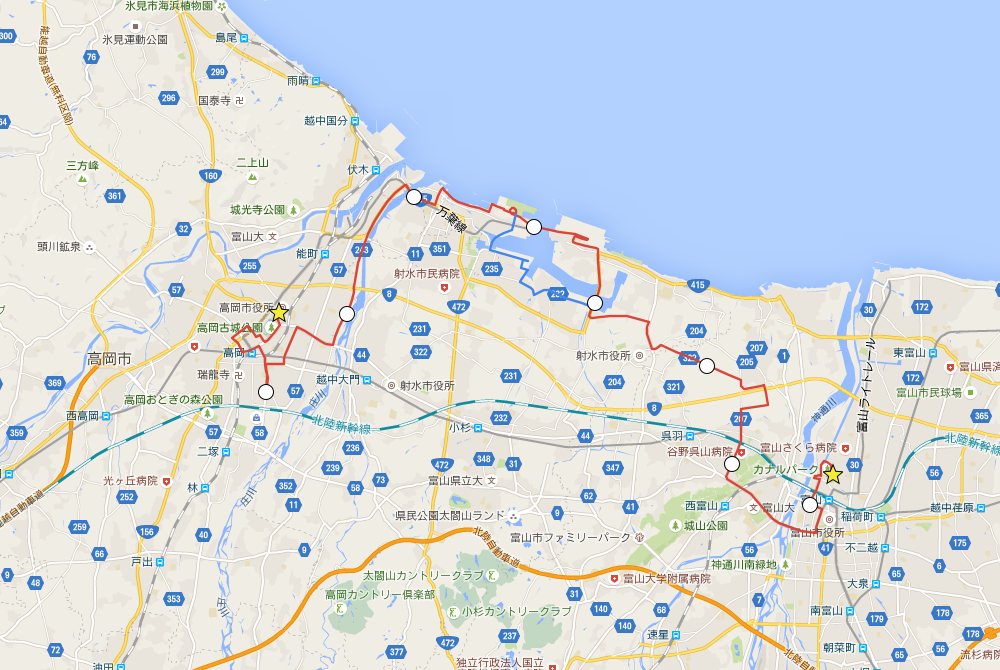 富山マラソンコース紹介