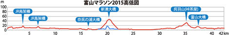 富山マラソン2015高低図