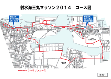 射水海王丸マラソン2014 コース図