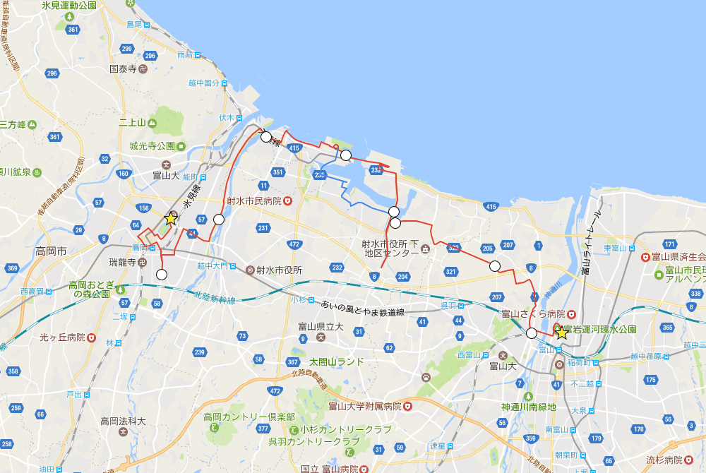 富山マラソンコース紹介